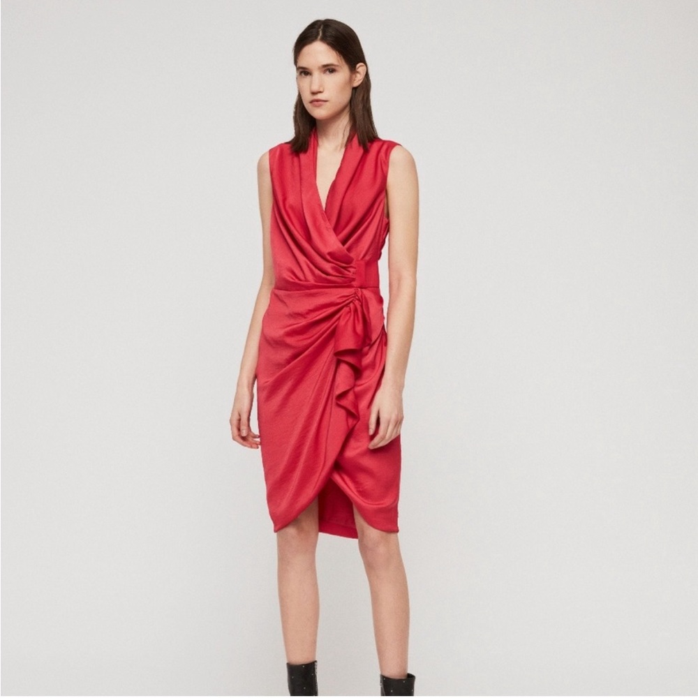 All Saints Excellent Condition Cancity red Dress